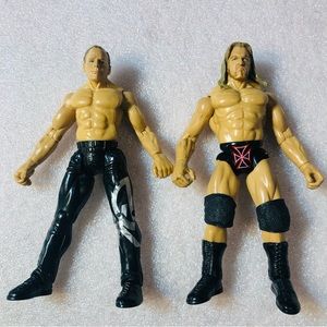 WWE Lot 2 Vtg 1999 Triple H Shawn Michaels Wrestling  Figure Titan Tron Jakks